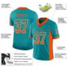Custom Aqua Orange-White Drift Fashion Football Jersey