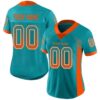 Custom Aqua Orange-White Drift Fashion Football Jersey