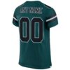 Custom Midnight Green Black-White Mesh Authentic Football Jersey