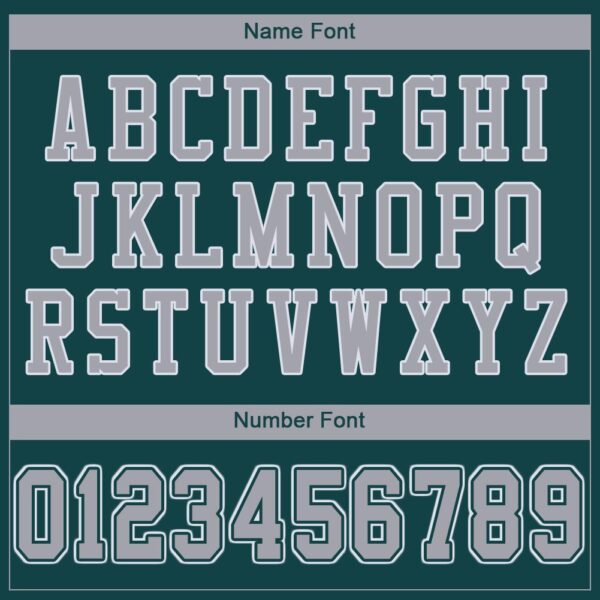 midnight_green_0002-4 Custom Midnight Green Light Gray-White Mesh Authentic Football Jersey