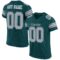 midnight_green_0002 Custom Midnight Green Light Gray-White Mesh Authentic Football Jersey