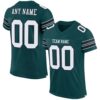 midnight_green_0004 Custom Midnight Green White-Black Mesh Authentic Football Jersey