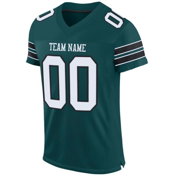 midnight_green_0004-2 Custom Midnight Green White-Black Mesh Authentic Football Jersey
