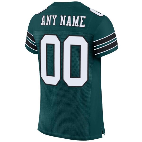 midnight_green_0004-3 Custom Midnight Green White-Black Mesh Authentic Football Jersey
