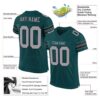 Custom Midnight Green Light Gray-Black Mesh Authentic Football Jersey