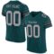 midnight_green_0005 Custom Midnight Green Light Gray-Black Mesh Authentic Football Jersey