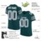 midnight_green_0006-1 Custom Midnight Green Gray-White Mesh Authentic Football Jersey