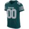 midnight_green_0006-2 Custom Midnight Green Gray-White Mesh Authentic Football Jersey