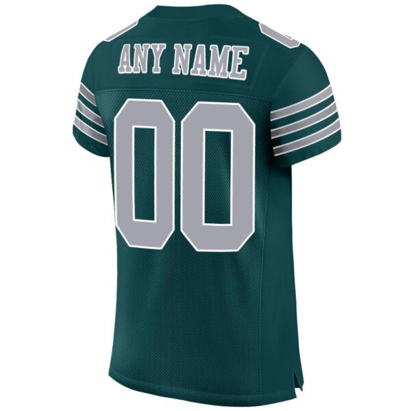 midnight_green_0006-3 Custom Midnight Green Gray-White Mesh Authentic Football Jersey