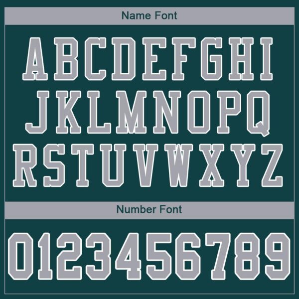 midnight_green_0006-4 Custom Midnight Green Gray-White Mesh Authentic Football Jersey