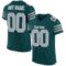 midnight_green_0006 Custom Midnight Green Gray-White Mesh Authentic Football Jersey