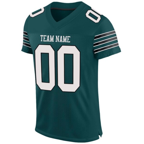 midnight_green_0007-2 Custom Midnight Green White-Black Mesh Authentic Football Jersey