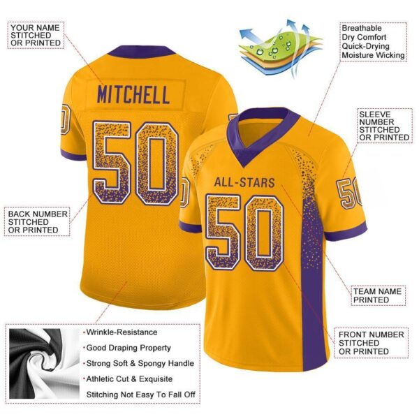 minnesota_0058-1 Custom Gold Purple-White Drift Fashion Football Jersey