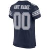 Custom Navy Gray-White Mesh Authentic Football Jersey