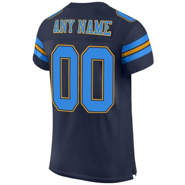 navy_0009-3 Custom Navy Powder Blue-Gold Mesh Authentic Football Jersey