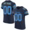 navy_0009 Custom Navy Powder Blue-Gold Mesh Authentic Football Jersey