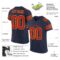 Custom Navy Scarlet-Gold Mesh Authentic Football Jersey