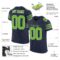 navy_0023-1 Custom Navy Neon Green-White Mesh Authentic Football Jersey