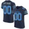 navy_0028 Custom Navy Powder Blue-Gold Mesh Authentic Football Jersey