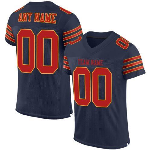 navy_0029 Custom Navy Scarlet-Gold Mesh Authentic Football Jersey