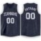 Custom Navy White V-Neck Basketball Jersey
