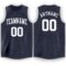 Custom Navy White Round Neck Basketball Jersey