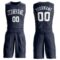 Custom Navy White Round Neck Suit Basketball Jersey