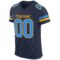 navy_0083-1 Custom Navy Powder Blue-Gold Mesh Authentic Football Jersey