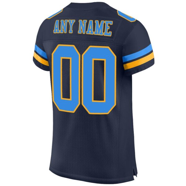 navy_0083-2 Custom Navy Powder Blue-Gold Mesh Authentic Football Jersey
