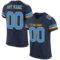 navy_0083 Custom Navy Powder Blue-Gold Mesh Authentic Football Jersey
