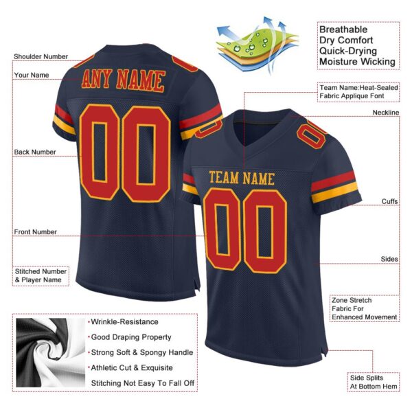navy_0084-3 Custom Navy Scarlet-Gold Mesh Authentic Football Jersey