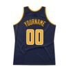 Custom Navy Gold-White Authentic Throwback Basketball Jersey