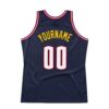 Custom Navy White-Maroon Authentic Throwback Basketball Jersey