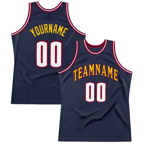 navy_0174 Custom Navy White-Maroon Authentic Throwback Basketball Jersey