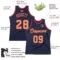 Custom Navy Old Gold-Red Authentic Throwback Basketball Jersey