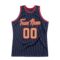 Custom Navy Old Gold-Red Authentic Throwback Basketball Jersey
