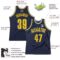 Custom Navy Gold-Light Blue Authentic Throwback Basketball Jersey