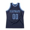 Custom Navy Light Blue Authentic Throwback Basketball Jersey
