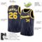 Custom Navy White Pinstripe Gold-White Authentic Basketball Jersey