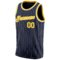 Custom Navy White Pinstripe Gold-White Authentic Basketball Jersey