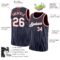 Custom Navy White Pinstripe White-Red Authentic Basketball Jersey
