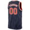 Custom Navy White Pinstripe Orange-White Authentic Basketball Jersey