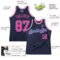 Custom Navy Pink-Light Blue Authentic Throwback Basketball Jersey