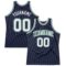 Custom Navy White-Kelly Green Authentic Throwback Basketball Jersey