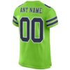 Custom Neon Green Navy-White Mesh Authentic Football Jersey