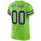 Custom Neon Green Navy-White Mesh Authentic Football Jersey