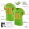 Custom Neon Green Gold-Navy Mesh Authentic Football Jersey