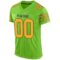 Custom Neon Green Gold-Navy Mesh Authentic Football Jersey