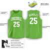 Custom Neon Green White Round Neck Basketball Jersey