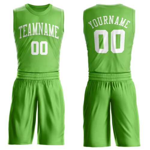 neon_green_0011 Custom Neon Green White Round Neck Suit Basketball Jersey